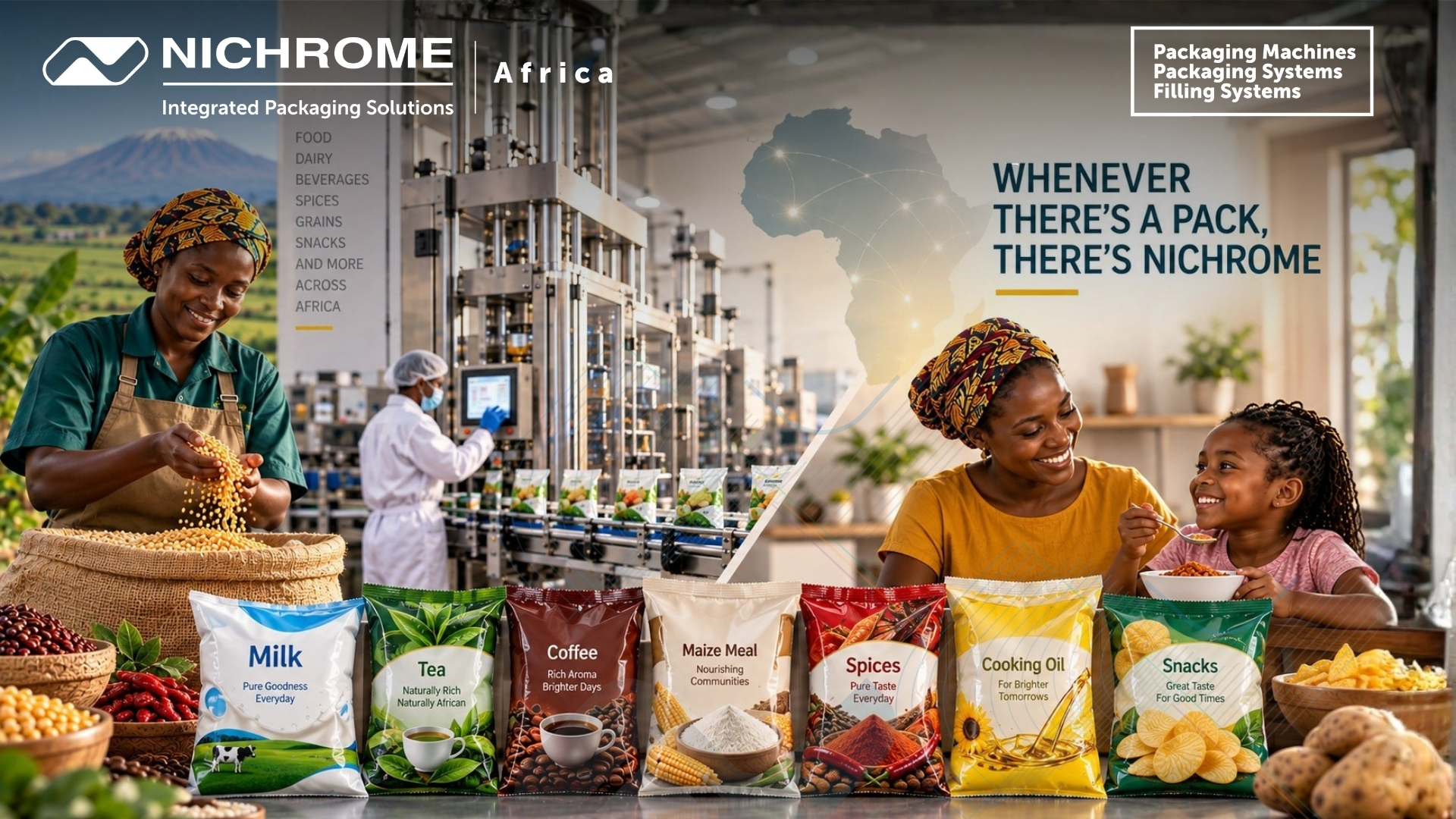 Nichrome packaging automation machines for food and FMCG industries in Africa